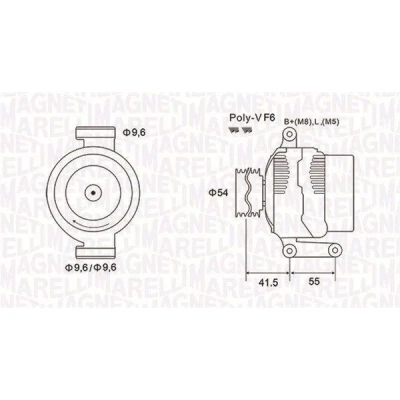 Kuva MAGNETI MARELLI 063731862010 Laturi 12V 90A OPEL: Corsa D Hatchback, Astra H Caravan, Agila A, FIAT: Doblo II Van / Farmari, Grande Punto Hatchback