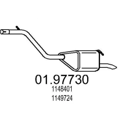 Kuva MTS 01.97730 Takaäänenvaimennin 1050mm FORD: MONDEO 3 Kombi