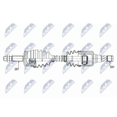 Kuva NTY NPW ME 118 Vetoakseli Etuakseli, oikea 916 75 MITSUBISHI: COLT 6