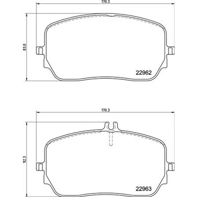 Kuva BREMBO P 50 149 Jarrupalat Kulumisenilmaisemelle Jarrusatulan ruuveilla, Huudonvaimennuspellillä Tarvikkeilla MERCEDES BENZ: GLE