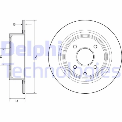 Kuva DELPHI BG4666C Jarrulevyt 292 9 4 täysi pinnoitettu käsittelemätön ilman pyöränlaakeria, ABS sensorirengasta NISSAN: Tiida Hatchback