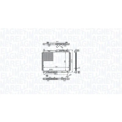 Kuva MAGNETI MARELLI 350213215500 Jäähdytin ajoneuvoille käsivaihteistolla 385 538 22 Jäähdytysrivat juotetut