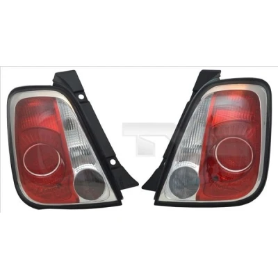 Kuva TYC 11 11283 21 2 Takavalot Oikea Musta Ilman lampun kantaa FIAT: 500 Hatchback