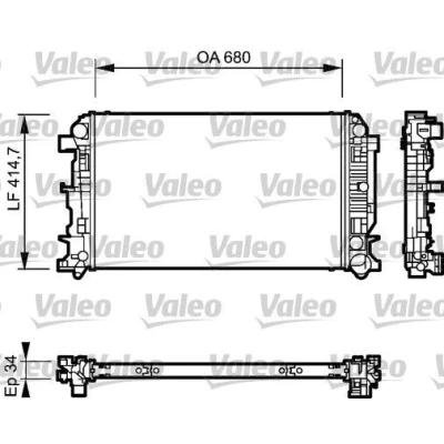Kuva VALEO 735089 Jäähdytin Alumiini 680mm 415mm 34mm lman kylmäainesäädintä Jäähdytysrivat juotetut MERCEDES BENZ: Sprinter 3.5 T Van