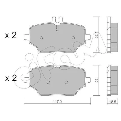 Kuva CIFAM 822 1273 0 Jarrupalat Kulumisenilmaisemelle MERCEDES BENZ: GLE