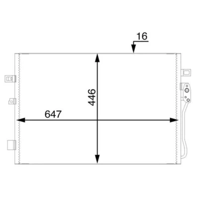 Kuva MAHLE ORIGINAL AC 46 000S Ilmastoinnin Lauhdutin ilman vedenerotinta 647, 650mm DODGE: Journey MPV