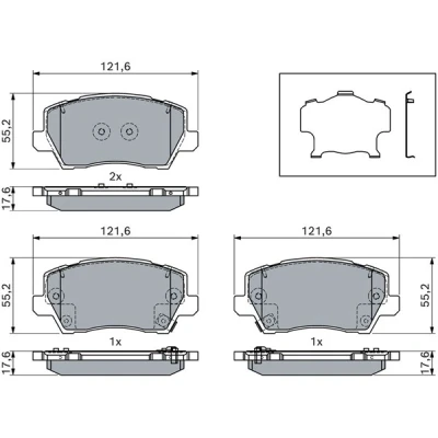 Kuva Jarrupalasarja, levyjarru, Etuakseli Bosch 0 986 460 078 kia picanto iii OE 58101 G6A30, G6A40