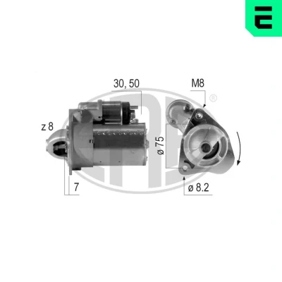 Kuva ERA 220386A Starttimoottori 12 0,8 8 DAEWOO: Kalos Hatchback