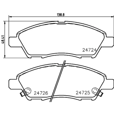 Kuva HELLA 8DB 355 014 071 Jarrupalat akustisella kulumavaroittimella NISSAN: MICRA 4, Tiida Hatchback, Sedan