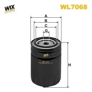 Kuva WIX FILTERS WL7068 Öljynsuodatin 3/4 16 UNF Ruuvattava suodatin AUDI: A4 B7 Avant, B6 Sedan, VOLKSWAGEN: Polo III Variant