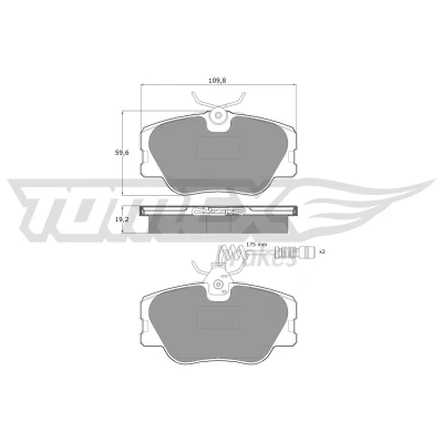 Kuva TOMEX brakes TX 10 211 Jarrupalat Etuakseli Sis. kulumisenilmaisimen Tarvikkeilla MERCEDES BENZ: W124 Sedan, 190, E sarja T modell