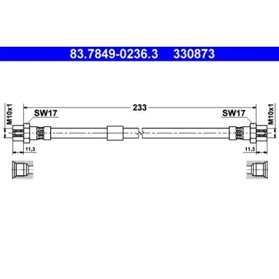 Kuva ATE 83.7849 0236.3 Jarruletku 233 VOLKSWAGEN: Touran I