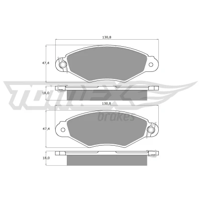 Kuva TOMEX brakes TX 11 75 Jarrupalat Etuakseli CITROËN: Xsara Farmari, Coupe, Hatchback, RENAULT: Kangoo I, I Express