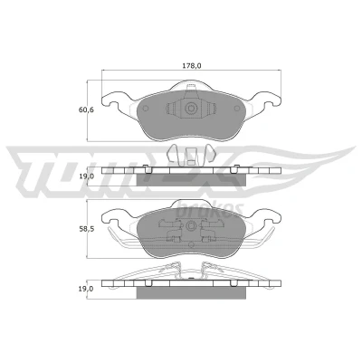 Kuva TOMEX brakes TX 12 17 Jarrupalat Etuakseli FORD: Focus Mk1 Farmari, Hatchback, Sedan