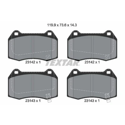 Kuva TEXTAR 2314201 Jarrupalat akustisella kulumavaroittimella NISSAN: 350Z Coupe, Roadster