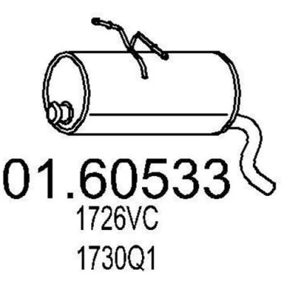 Kuva MTS 01.60533 Takaäänenvaimennin 660 CITROËN: Berlingo / First I, I Van, PEUGEOT: Partner Combispace