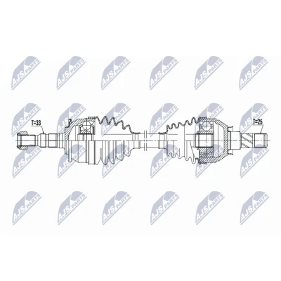 Kuva NTY NPW PL 156 Vetoakseli Etuakseli, vasen 673mm M1x/M22 Käsivaihteisto, 6 portainen