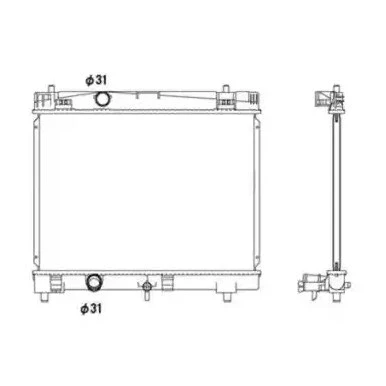 Kuva VALEO 735445 Jäähdytin Alumiini 350 479 16 Jäähdytysrivat juotetut TOYOTA: Yaris II Hatchback