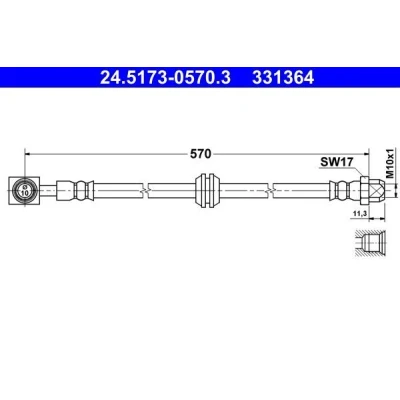 Kuva ATE 24.5173 0570.3 Jarruletku 570 M10x1 MINI: Hatchback