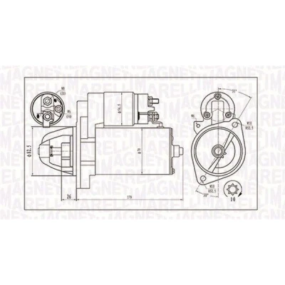 Kuva MAGNETI MARELLI 063721202010 Starttimoottori 12 2,2 10 MERCEDES BENZ: E sarja Sedan, C T modell, modell
