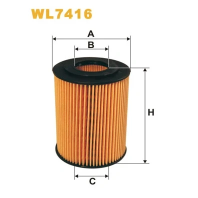Kuva WIX FILTERS WL7416 Öljynsuodatin Suodatinpanos MERCEDES BENZ: C sarja T modell, Sedan, E CHRYSLER: 300C Touring, Sedan