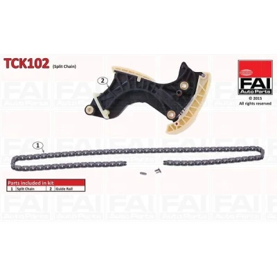 Kuva FAI AutoParts TCK102 Jakoketjusarja ilman tiivisteitä, hammaspyöriä Yksinkertainen, Niittiketju MERCEDES BENZ: C sarja T modell, Sedan