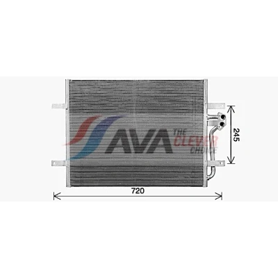 Kuva AVA COOLING SYSTEMS VN5418 Ilmastoinnin Lauhdutin ilman vedenerotinta 20,5mm Alumiini 450mm R134a