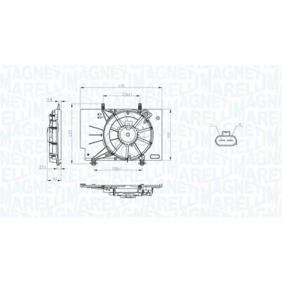 Kuva MAGNETI MARELLI 069422734010 Jäähdyttimen Tuuletin 345 12 220 250 FORD: FIESTA 6