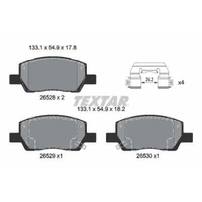 Kuva Textar 2652801 Jarrupala, levyjarru