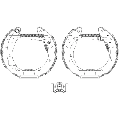 Kuva TEXTAR Shoe Kit Pro 84053901 Jarrukenkäsarja, Rumpujarru Pyörän jarrun sylinterillä, Säätöelementillä