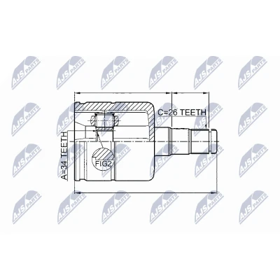 Kuva Nivelsarja, vetoakseli, Vaihteiston puoli, Etuakseli, vasen AUDI Q3, VW CC B7, PASSAT B6, B6 Variant, TIGUAN, TIGUAN VAN OE 3