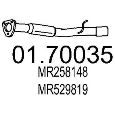 Kuva MTS 01.70035 Pakoputki 920 Takana takavaimentimelle MITSUBISHI: Pajero Sport 1 SUV