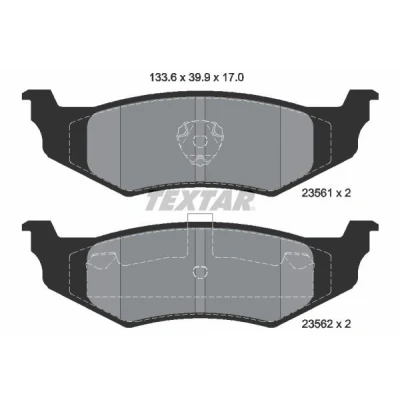 Kuva TEXTAR 2356102 Jarrupalat Ei kulumisenilmaisimelle CHRYSLER: Sebring II Sedan, NEON 2, PT Cruiser Farmari