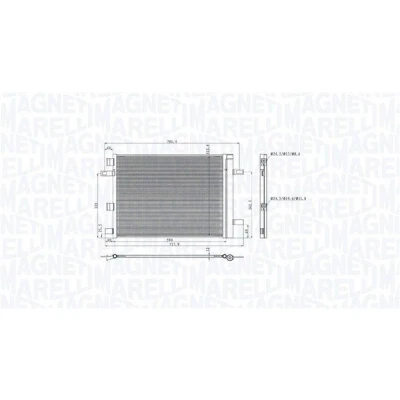 Kuva MAGNETI MARELLI 350203105300 Ilmastoinnin Lauhdutin Vedenerottimella 413,4 570 12