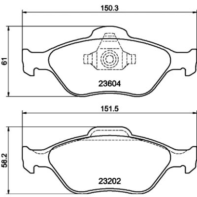 Kuva HELLA 8DB 355 008 901 Jarrupalat Ei kulumisenilmaisimelle FORD: FIESTA 6, 5, Fusion Farmari, MAZDA: 2 Hatchback