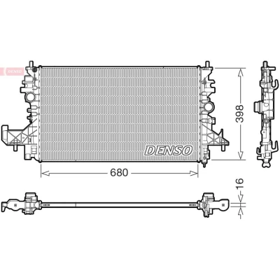 Kuva DENSO DRM20128 Jäähdytin 680mm 398mm 16mm OPEL: Astra K Hatchback