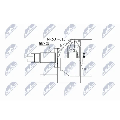 Kuva Nivelsarja, vetoakseli, Etuakseli, oikea, vasen Alfa romeo 147 OE 46307685