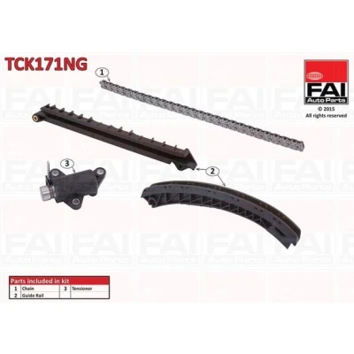 Kuva FAI AutoParts TCK171NG Jakoketjusarja ilman tiivisteitä, hammaspyöriä Yksinkertainen, Niittiketju BMW: 3 Sedan, Touring, 5 Sedan