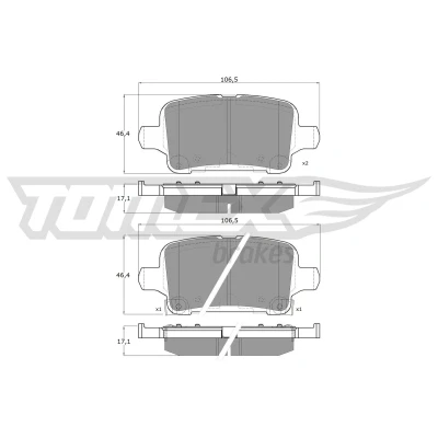 Kuva TOMEX brakes TX 17 88 Jarrupalat Taka akseli akustisella kulumavaroittimella OPEL: Astra K Sports Tourer, Hatchback