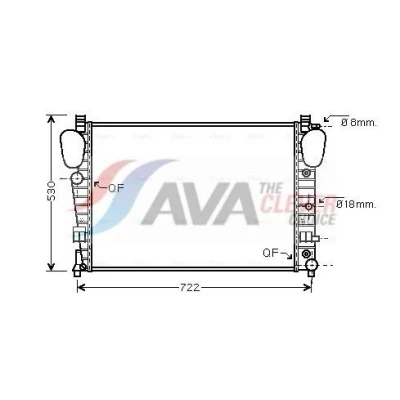 Kuva AVA COOLING SYSTEMS MSA2309 Jäähdytin Alumiini 640mm 468mm 40, 42mm öljynjäähdytin Ilman nestesäiliötä Jäähdytysrivat juotetut