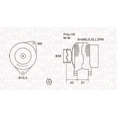 Kuva MAGNETI MARELLI 063732126010 Laturi 14V 100A TOYOTA: Avensis III Farmari, Auris Hatchback, Verso