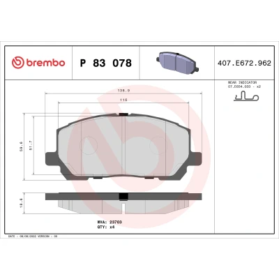 Kuva Jarrupalasarja, levyjarru BREMBO P 83 078