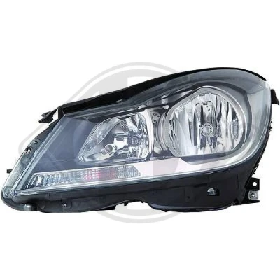 Kuva DIEDERICHS Priority Parts 1672183 Ajovaloumpio Vasen H7/H7 antrasiitti Valokorkeussäätimen moottorilla MERCEDES BENZ: C sarja T modell, Sedan