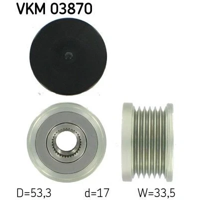 Kuva SKF VKM 03870 Laturin Vapaakytkin 33,5 BMW: 3 Sedan, 1 Cabriolet, Coupe