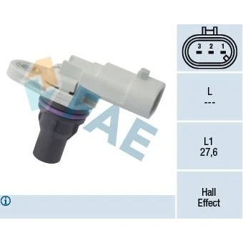 Kuva Tunnistin, nokka akselin ajoitus Alfa romeo, Chevrolet, Citroën, Fiat, Ford, Lancia, Opel, Peugeot, Suzuki, Vauxhall OE 1235269, 1247432, 1547994