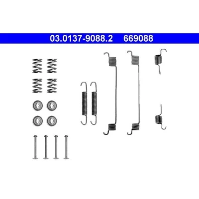 Kuva ATE 03.0137 9088.2 Tarvikesarja Jarrukengät DACIA: Sandero I, PEUGEOT: 206 Hatchback, 207 RENAULT: CLIO 2