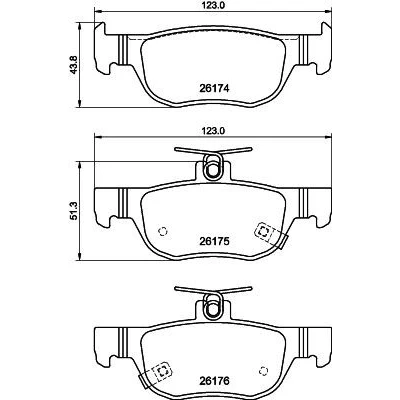 Kuva HELLA 8DB 355 040 101 Jarrupalat Sis. kulumisenilmaisimen MAZDA: MX 30, 3 Hatchback