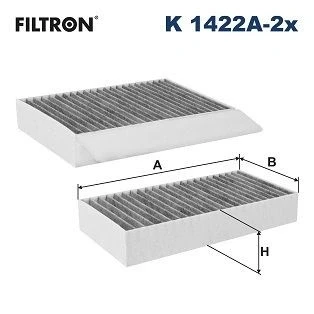 Kuva FILTRON K 1422A 2x Raitisilmasuodatin Aktiivihiilisuodatin 254 155 40 MERCEDES BENZ: ML sarja, GLE SUV