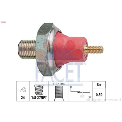 Kuva FACET 7.0031 Öljynpaineanturi 1/8 27NPT 1 Made in Italy OE Equivalent FORD: Transit Mk4 Flatbed Kuorma auto/Alusta