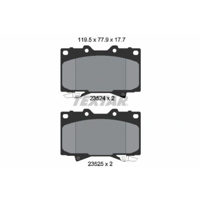 Kuva TEXTAR 2352402 Jarrupalat akustisella kulumavaroittimella TOYOTA: Land Cruiser 200, 100, Prado 70 SUV